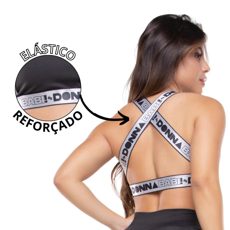 Top Academia Fitness Trançado com Elástico