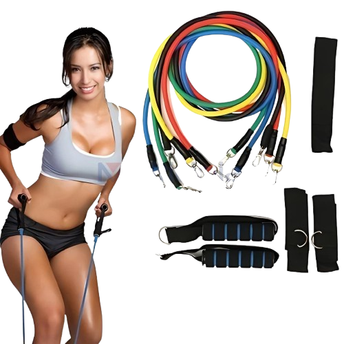 Kit Elástico Para Treino e Musculação em Casa